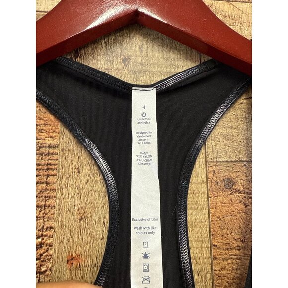 Lululemon Cool Racerback Cycle RIDE Tank Top Black Size 4 - Picture 3 of 5